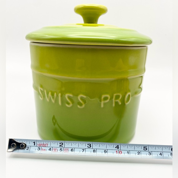 Ceramic Canister Swiss Pro Lime Green Jar Kitchen Coffee Tea Container Lid Decor - Picture 8 of 10